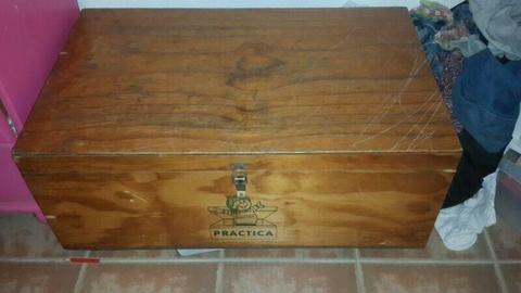 Child's wooden pine toy box in very good condition . 