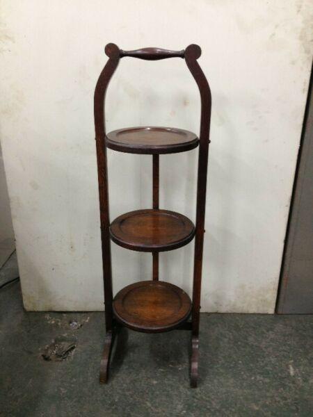 R340.00 … Old 3 Tier Fold Flat Cake Stand. Size: 30 X 92cm. 