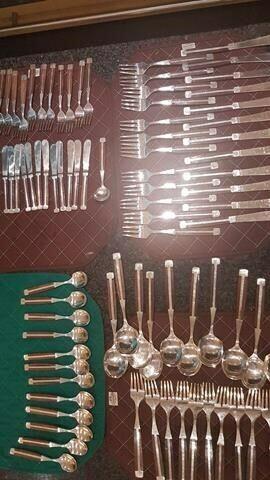 96 piece silver plated cutlery set with rosewood handles (double silver plated). Imported 