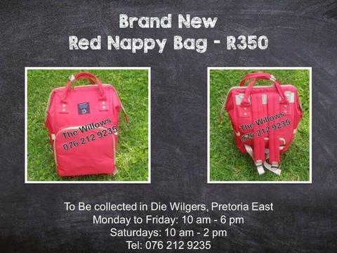 Brand New Red Nappy Bag 