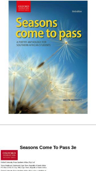 Seasons come to Pass 3rd Edition Ebook (PDF format)  