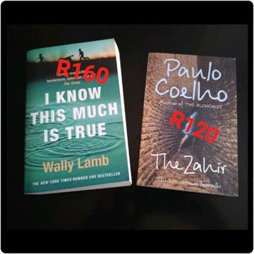 The Zahir - Paulo Coelho - R120, I Know This Much Is True - Wally Lamb - R160. Brand new. 