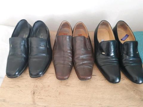 3x pairs of Size 8 Formal slip-on shoes 