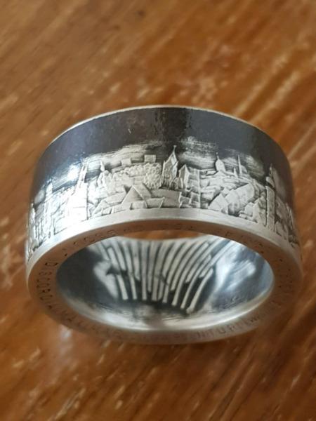 Sterling silver Munich medallion ring  