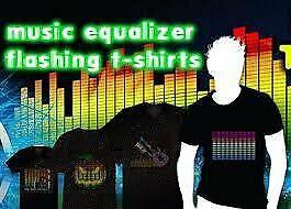 LED USB rechargeable light-up sound activated T-shirt - perfect for the Bazique Music Festival 