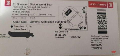 Ed Sheeran Ticket 