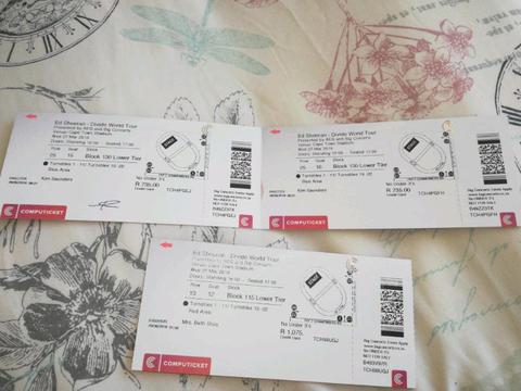 ed sheeran tickets Cape Town 27th March 