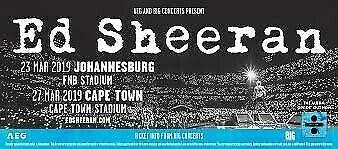 2 x Ed Sheeran Tickets - Sunday 24 March 