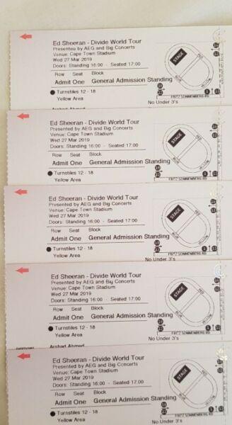Ed Sheeran general standing tickets for sale 