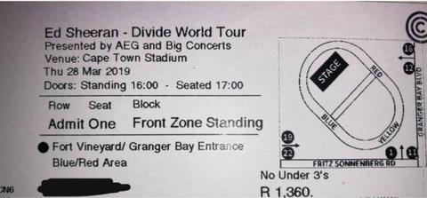 Golden circle Ed Sheeran tickets  