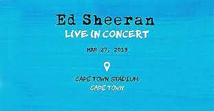 ED Sheeran Cape Town - 27 March Golden Circle 