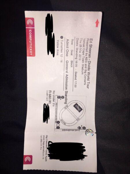 Ed Sheeran ticket 