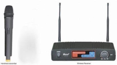DTECH UHF21 DUAL HAND HELD WIRELESS MICROPHONE- NEW 