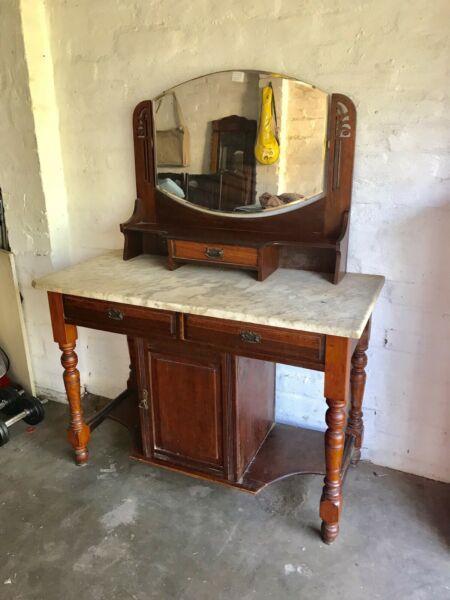 Antique marble wash stand  