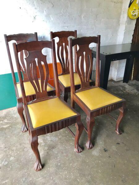 X 4 imbuia dinning room chairs  