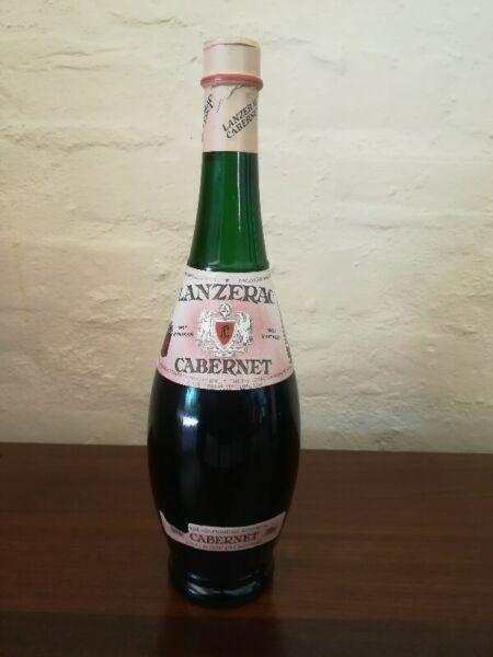 Bottle of 1967 Lanzerac Cabernet and a bottle of 1991 Lanzerac Cabernet Sauvignon. 