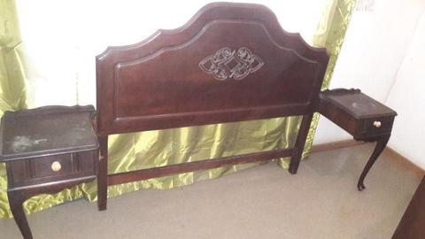 ANTIQUE HEADBOARD WITH NIGHT CABINS FOR SALE 