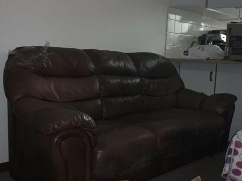 Three seater leather couch 
