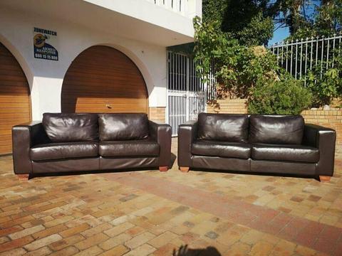 2 Pc Genuine Leather Lounge Suite x 2 Couches Great Condition Price Neg Call Bobby 0764669788 