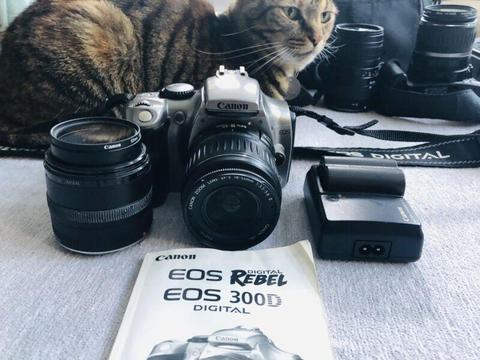 Canon EOS 300D Rebel Plus 2 Lenses 