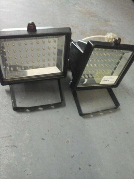 TWO LED FLOOD LIGHTS WITH POWER CABLE 