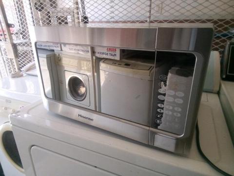 Hisense mirror face large digital microwave, grill and oven combo 