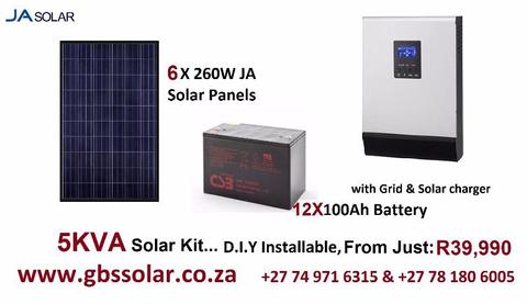 5KVA solarsystem to power your home or office purely from sunlight 