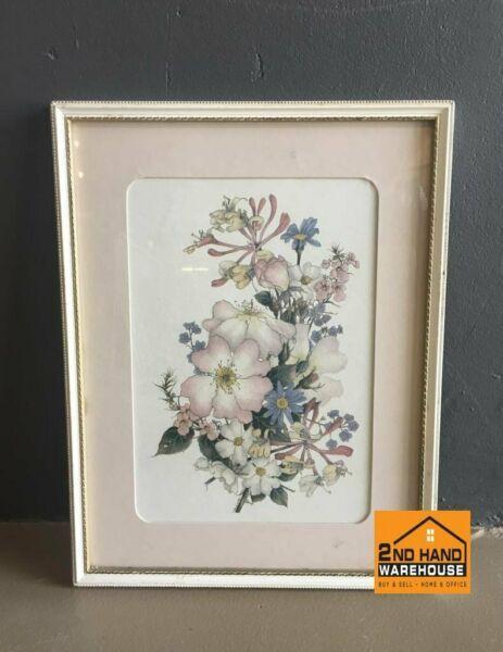 Framed wall painting of flowers 