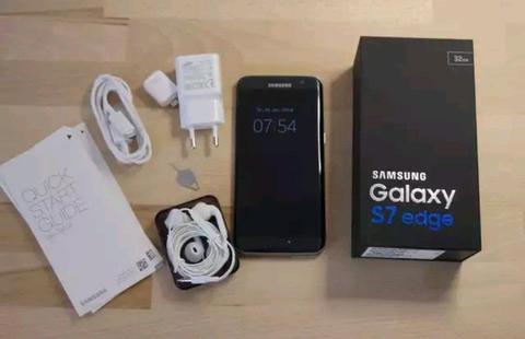 128GB SAMSUNG GALAXY S7 EDGE BLACK IN THE BOX ( TRADE INS WELCOME) 