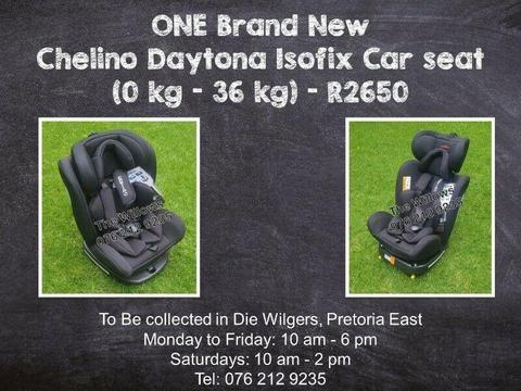 Brand New Chelino Daytona Isofix Car seat (0 kg - 36 kg) - Black 