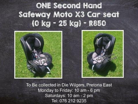 Second Hand Safeway Moto X3 Car seat (0 kg - 36 kg) 