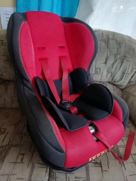 Reclining Ferrari carseat 0-18kg  