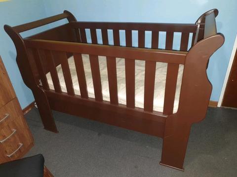 Baby cot and mattress  