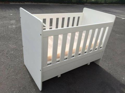 White Baby Cot with bedding  