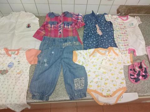 brand new baby girl clothes/bath towel /pjs 