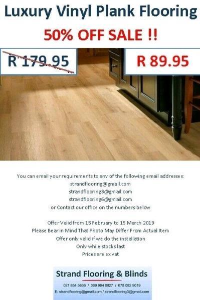 LUXURY VINYL PLANKS 50% OFF SPECIAL !!! 