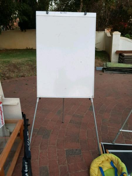 Large white board on a stand 