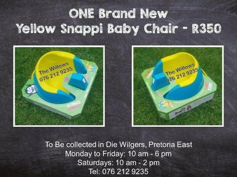 Brand New Yellow Snappi Baby Chair 