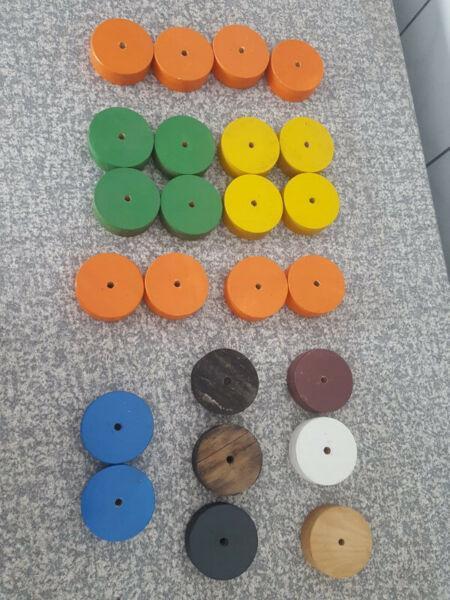 Painted Flat Wooden Discs (24) 
