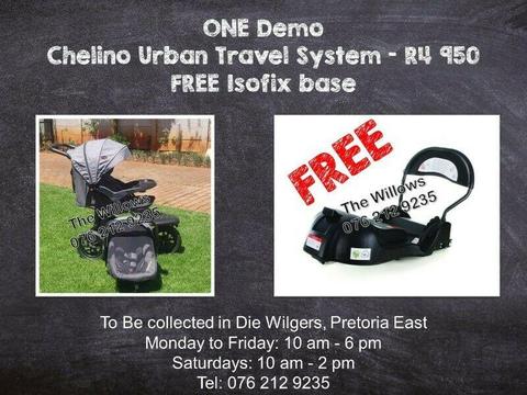 Demo Chelino Urban Travel System with FREE Isofix base 