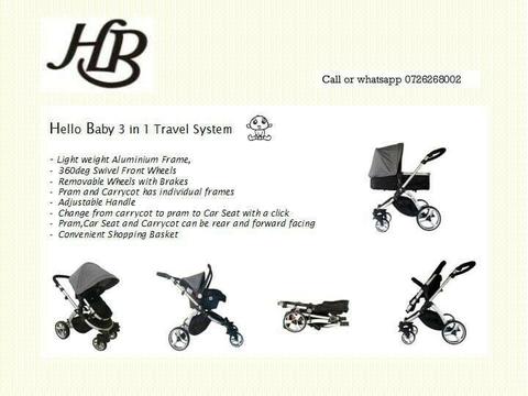 Hello Baby 3in1 travel system for sale 
