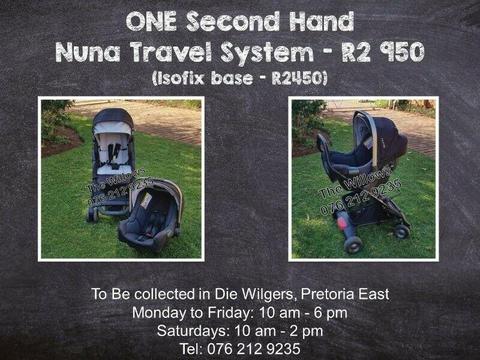 Second Hand Nuna Travel System (Isofix base - R2450) 