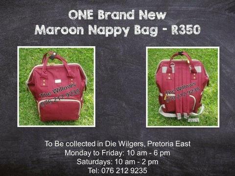 Brand New Maroon Nappy Bag 