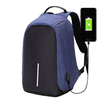 Reflective Water Resistant Laptop Backpack With USB Charging Port And Anti-Theft Zip 
