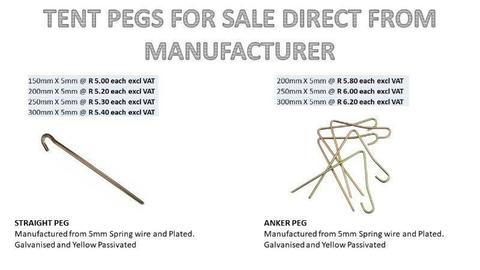 TENT PEGS FOR SALE DIRECT FROM THE MANUFACTURER 