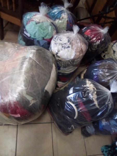 Secondhand clothing bales and bags 