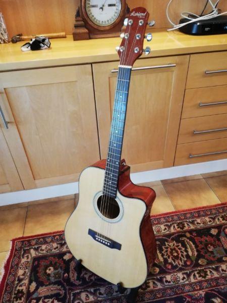 Acoustic Electro Guitar with bag and stand - Brand new never been used 