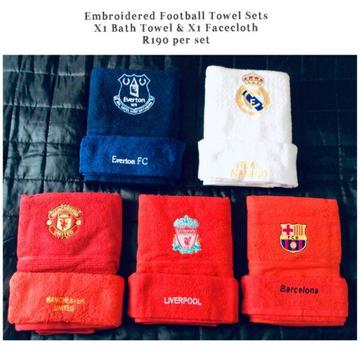 Great Quality Embroidered Football & Rugby Towel Sets  