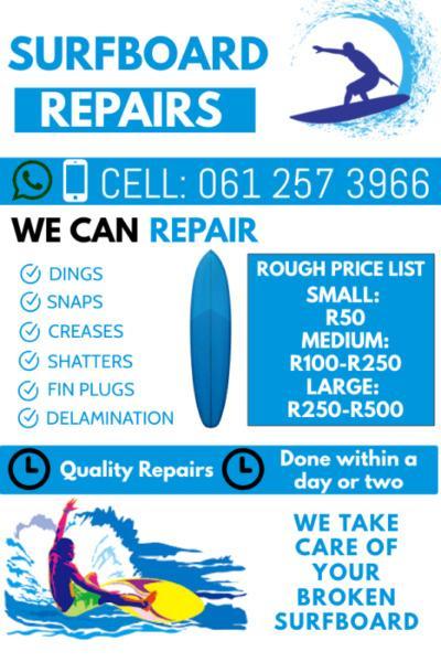 Quality Surfboard Repairs  