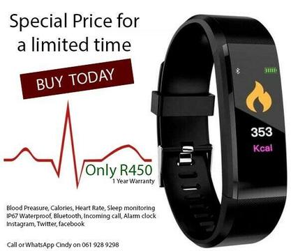 Sports Watch with Heart Rate monitor, Blood Pressure Monitor, Step Counter and Sleep Monitoring 